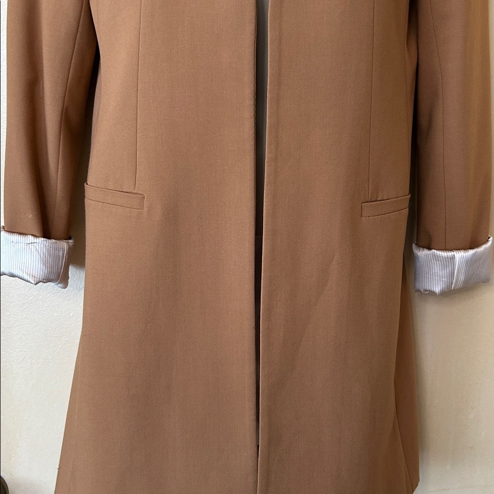 Calvin Klein Camel Open-Front Blazer size 6P - Picture 3 of 12